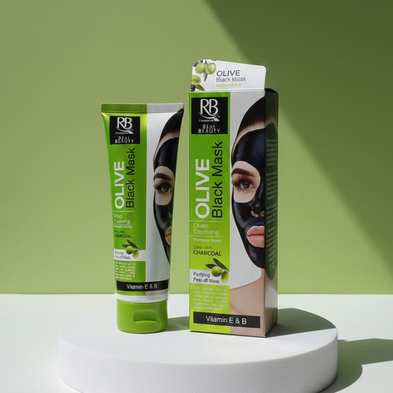 RB Cosmetics Real Beauty Olive & Charcoal Black Peel‑Off Mask | Original